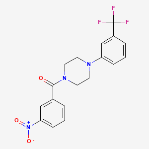 molecular formula C18H16F3N3O3 B3455261 (3-NITROPHENYL){4-[3-(TRIFLUOROMETHYL)PHENYL]PIPERAZINO}METHANONE 