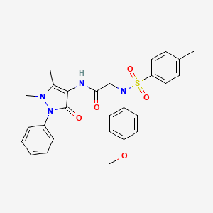 N~1~-(1,5-dimethyl-3-oxo-2-phenyl-2,3-dihydro-1H-pyrazol-4-yl)-N~2~-(4-methoxyphenyl)-N~2~-[(4-methylphenyl)sulfonyl]glycinamide