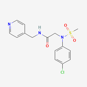 molecular formula C15H16ClN3O3S B3455320 2-[N-(4-CHLOROPHENYL)METHANESULFONAMIDO]-N-[(PYRIDIN-4-YL)METHYL]ACETAMIDE 