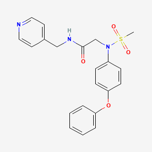 molecular formula C21H21N3O4S B3455328 N~2~-(methylsulfonyl)-N~2~-(4-phenoxyphenyl)-N~1~-(4-pyridinylmethyl)glycinamide 