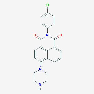 molecular formula C22H18ClN3O2 B3455343 2-(4-Chlorophenyl)-6-piperazin-1-ylbenzo[de]isoquinoline-1,3-dione 