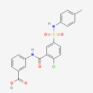 molecular formula C21H17ClN2O5S B3455347 3-[(2-chloro-5-{[(4-methylphenyl)amino]sulfonyl}benzoyl)amino]benzoic acid 