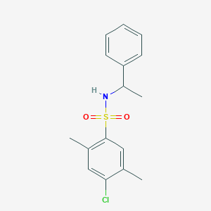 molecular formula C16H18ClNO2S B345535 4-chloro-2,5-dimethyl-N-(1-phenylethyl)benzenesulfonamide CAS No. 898642-00-7