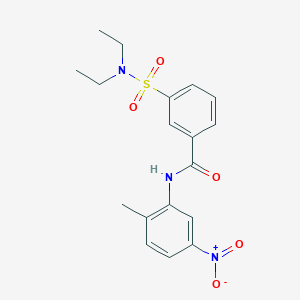 molecular formula C18H21N3O5S B3455352 3-[(diethylamino)sulfonyl]-N-(2-methyl-5-nitrophenyl)benzamide 