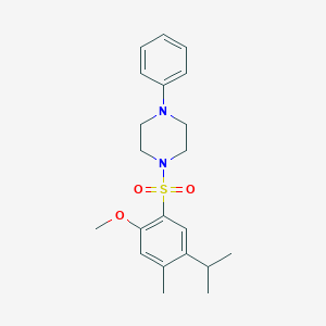 molecular formula C21H28N2O3S B345538 1-[(5-Isopropyl-2-methoxy-4-methylphenyl)sulfonyl]-4-phenylpiperazine CAS No. 853903-16-9