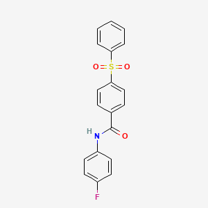 molecular formula C19H14FNO3S B3455380 N-(4-fluorophenyl)-4-(phenylsulfonyl)benzamide 