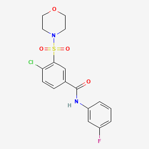 molecular formula C17H16ClFN2O4S B3455383 4-chloro-N-(3-fluorophenyl)-3-(4-morpholinylsulfonyl)benzamide 