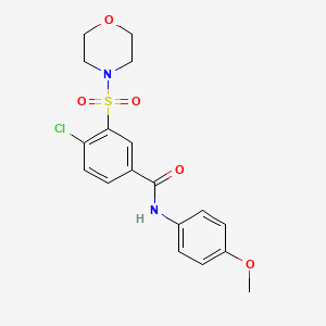 molecular formula C18H19ClN2O5S B3455384 4-chloro-N-(4-methoxyphenyl)-3-(4-morpholinylsulfonyl)benzamide 