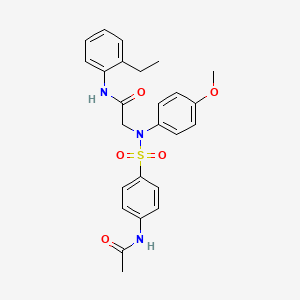 molecular formula C25H27N3O5S B3455394 N~2~-{[4-(acetylamino)phenyl]sulfonyl}-N~1~-(2-ethylphenyl)-N~2~-(4-methoxyphenyl)glycinamide 