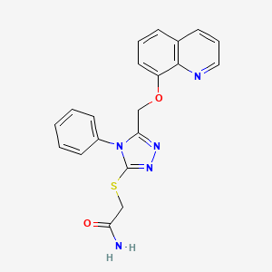 2-({4-phenyl-5-[(8-quinolinyloxy)methyl]-4H-1,2,4-triazol-3-yl}thio)acetamide