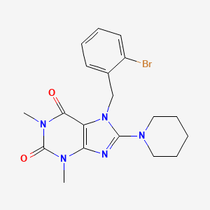 molecular formula C19H22BrN5O2 B3455436 7-(2-bromobenzyl)-1,3-dimethyl-8-(1-piperidinyl)-3,7-dihydro-1H-purine-2,6-dione 