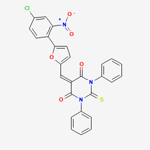 molecular formula C27H16ClN3O5S B3455448 5-{[5-(4-chloro-2-nitrophenyl)-2-furyl]methylene}-1,3-diphenyl-2-thioxodihydropyrimidine-4,6(1H,5H)-dione 