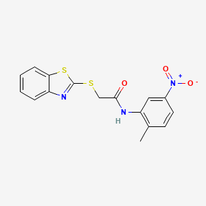 molecular formula C16H13N3O3S2 B3455455 2-(1,3-benzothiazol-2-ylthio)-N-(2-methyl-5-nitrophenyl)acetamide 