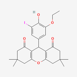 9-(3-ethoxy-4-hydroxy-5-iodophenyl)-3,3,6,6-tetramethyl-4,5,7,9-tetrahydro-2H-xanthene-1,8-dione