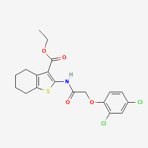 molecular formula C19H19Cl2NO4S B3455525 ethyl 2-{[(2,4-dichlorophenoxy)acetyl]amino}-4,5,6,7-tetrahydro-1-benzothiophene-3-carboxylate 