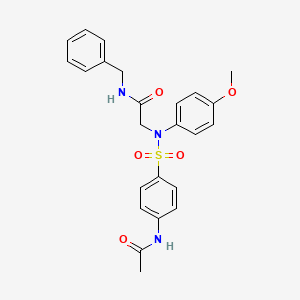 molecular formula C24H25N3O5S B3455551 N~2~-{[4-(acetylamino)phenyl]sulfonyl}-N~1~-benzyl-N~2~-(4-methoxyphenyl)glycinamide 