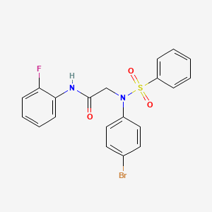 molecular formula C20H16BrFN2O3S B3455560 N~2~-(4-bromophenyl)-N~1~-(2-fluorophenyl)-N~2~-(phenylsulfonyl)glycinamide 