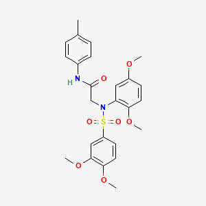 molecular formula C25H28N2O7S B3455563 N~2~-(2,5-dimethoxyphenyl)-N~2~-[(3,4-dimethoxyphenyl)sulfonyl]-N~1~-(4-methylphenyl)glycinamide 