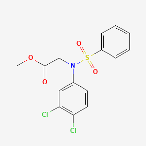 molecular formula C15H13Cl2NO4S B3455566 methyl N-(3,4-dichlorophenyl)-N-(phenylsulfonyl)glycinate 