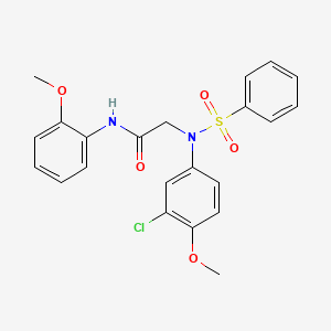 molecular formula C22H21ClN2O5S B3455568 N~2~-(3-chloro-4-methoxyphenyl)-N~1~-(2-methoxyphenyl)-N~2~-(phenylsulfonyl)glycinamide 