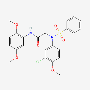 molecular formula C23H23ClN2O6S B3455574 N~2~-(3-chloro-4-methoxyphenyl)-N~1~-(2,5-dimethoxyphenyl)-N~2~-(phenylsulfonyl)glycinamide CAS No. 351494-92-3