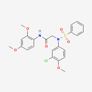 molecular formula C23H23ClN2O6S B3455575 N~2~-(3-chloro-4-methoxyphenyl)-N~1~-(2,4-dimethoxyphenyl)-N~2~-(phenylsulfonyl)glycinamide 