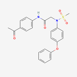 molecular formula C23H22N2O5S B3455594 N~1~-(4-acetylphenyl)-N~2~-(methylsulfonyl)-N~2~-(4-phenoxyphenyl)glycinamide 