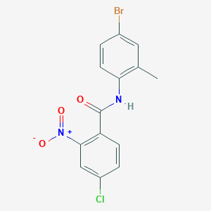 molecular formula C14H10BrClN2O3 B3455653 N-(4-bromo-2-methylphenyl)-4-chloro-2-nitrobenzamide 