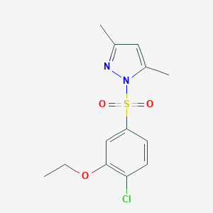 molecular formula C13H15ClN2O3S B345569 1-[(4-chloro-3-ethoxyphenyl)sulfonyl]-3,5-dimethyl-1H-pyrazole CAS No. 1015846-16-8