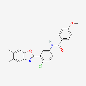 N-[4-chloro-3-(5,6-dimethyl-1,3-benzoxazol-2-yl)phenyl]-4-methoxybenzamide