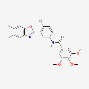 N-[4-chloro-3-(5,6-dimethyl-1,3-benzoxazol-2-yl)phenyl]-3,4,5-trimethoxybenzamide