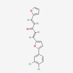 molecular formula C19H12Cl2O3 B3455744 1-[5-(3,4-dichlorophenyl)-2-furyl]-5-(2-furyl)-1,4-pentadien-3-one 