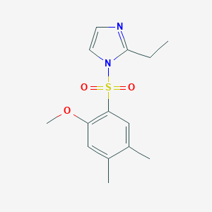 molecular formula C14H18N2O3S B345575 2-ethyl-1-((2-methoxy-4,5-dimethylphenyl)sulfonyl)-1H-imidazole CAS No. 898644-97-8