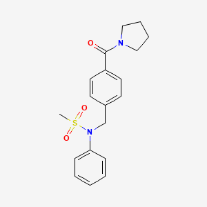 molecular formula C19H22N2O3S B3455752 N-phenyl-N-[4-(1-pyrrolidinylcarbonyl)benzyl]methanesulfonamide 