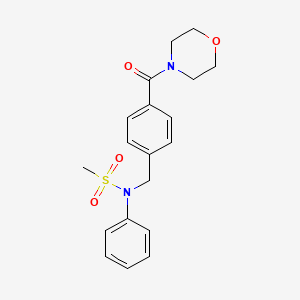 molecular formula C19H22N2O4S B3455753 N-[4-(4-morpholinylcarbonyl)benzyl]-N-phenylmethanesulfonamide 