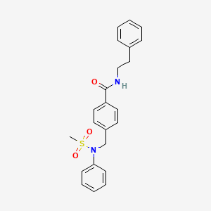 molecular formula C23H24N2O3S B3455754 4-{[(methylsulfonyl)(phenyl)amino]methyl}-N-(2-phenylethyl)benzamide 