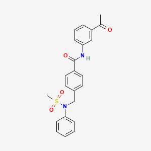 N-(3-acetylphenyl)-4-{[(methylsulfonyl)(phenyl)amino]methyl}benzamide