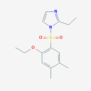 molecular formula C15H20N2O3S B345578 1-[(2-ethoxy-4,5-dimethylphenyl)sulfonyl]-2-ethyl-1H-imidazole CAS No. 898644-96-7