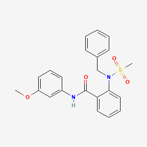 molecular formula C22H22N2O4S B3455793 2-[benzyl(methylsulfonyl)amino]-N-(3-methoxyphenyl)benzamide 