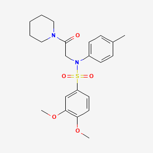 3,4-dimethoxy-N-(4-methylphenyl)-N-[2-oxo-2-(1-piperidinyl)ethyl]benzenesulfonamide