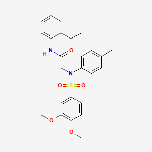 molecular formula C25H28N2O5S B3455894 N~2~-[(3,4-dimethoxyphenyl)sulfonyl]-N~1~-(2-ethylphenyl)-N~2~-(4-methylphenyl)glycinamide 