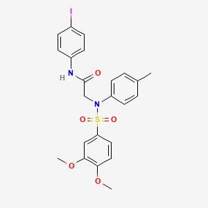 molecular formula C23H23IN2O5S B3455898 N~2~-[(3,4-dimethoxyphenyl)sulfonyl]-N~1~-(4-iodophenyl)-N~2~-(4-methylphenyl)glycinamide 