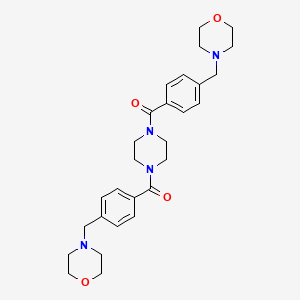 molecular formula C28H36N4O4 B3455903 4,4'-[1,4-piperazinediylbis(carbonyl-4,1-phenylenemethylene)]dimorpholine 