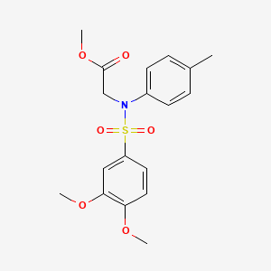 molecular formula C18H21NO6S B3455905 methyl N-[(3,4-dimethoxyphenyl)sulfonyl]-N-(4-methylphenyl)glycinate 