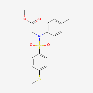 molecular formula C17H19NO4S2 B3455917 methyl N-(4-methylphenyl)-N-{[4-(methylthio)phenyl]sulfonyl}glycinate 