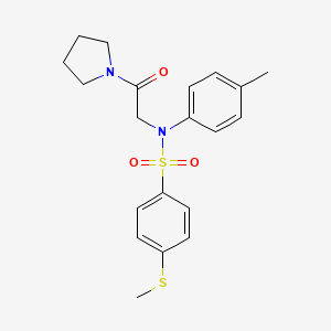 N-(4-methylphenyl)-4-(methylthio)-N-[2-oxo-2-(1-pyrrolidinyl)ethyl]benzenesulfonamide