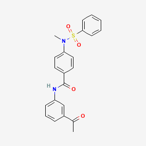 molecular formula C22H20N2O4S B3455940 N-(3-acetylphenyl)-4-[methyl(phenylsulfonyl)amino]benzamide 