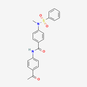 molecular formula C22H20N2O4S B3455946 N-(4-acetylphenyl)-4-[methyl(phenylsulfonyl)amino]benzamide 