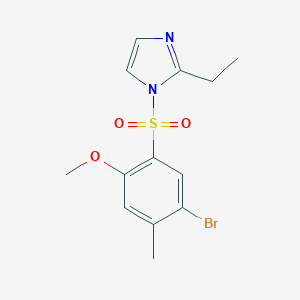 molecular formula C13H15BrN2O3S B345596 1-[(5-bromo-2-methoxy-4-methylphenyl)sulfonyl]-2-ethyl-1H-imidazole CAS No. 838880-76-5