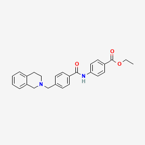 molecular formula C26H26N2O3 B3456014 ethyl 4-{[4-(3,4-dihydro-2(1H)-isoquinolinylmethyl)benzoyl]amino}benzoate 